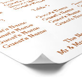 秋のデザイン結婚のシーティングプラン ポスター (角)