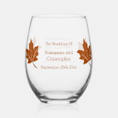 秋のデザイン結婚ズ ステムなしワイングラス (正面)