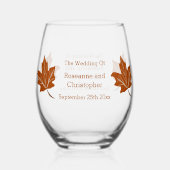 秋のデザイン結婚ズ ステムなしワイングラス (裏面)