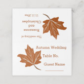 秋のデザイン結婚ズ プレイスカード (外部開封)