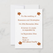 秋のデザイン結婚ズ 出欠カード (裏面)