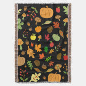 秋のデザイン スローブランケット (正面縦)