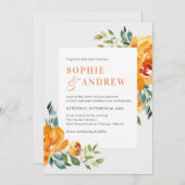 秋のデライト秋の結婚式招待状AUD サンキューカード (正面/裏面)