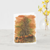 秋のトウモロコシおよびカボチャ空白のなカード カード (黄色い花)