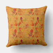 秋のトスカナ式色の抽象的なハートパターン クッション (裏面)