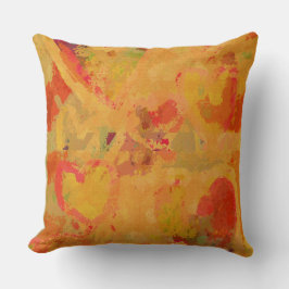 秋のトスカナ式色の抽象的なハートパターン クッション