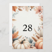 秋のトマトと葉の水彩カリグラフィー文字 招待状 (正面/裏面)