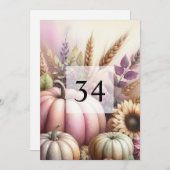 秋のトマトの葉 水彩カリグラフィーテキスト 招待状 (正面/裏面)