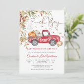秋のトラックベイビーシャワー招待状 招待状 (スタンド正面)