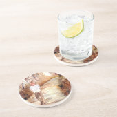 秋のトレイルの水の色絵画の コースター (側面)