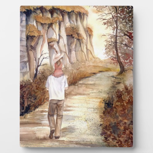 秋のトレイルの水の色絵画の フォトプラーク (正面)