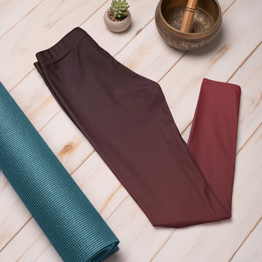 秋のトレンドカラークリムゾンレッドグラデーションレギンス レギンス