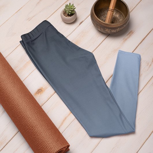 秋のトレンドカラーパウダーブルーグラデーションレギンス レギンス