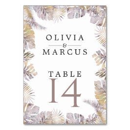 秋のトロピ葉ック金ゴールド水色 テーブルナンバー