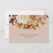 秋のトープ結婚フローラ 出欠カード (裏面)