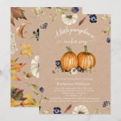 秋のトーンカボチャの赤ちゃんシャワー招待 (正面/裏面)