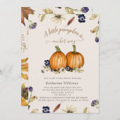 秋のトーンカボチャの赤ちゃんシャワー招待 (正面/裏面)