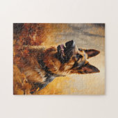 秋のドイツの羊飼い ジグソーパズル (横)