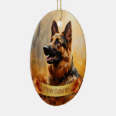 秋のドイツの羊飼い セラミックオーナメント (右)