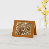 秋のドギー葉 – 秋のグリーティングカード カード (黄色い花)