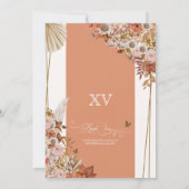 秋のドライフラワー落ち葉のキンチャネラ 招待状 (裏面)