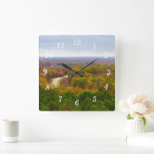 秋のドライブパノウォールクロック スクエア壁時計 (ホーム)