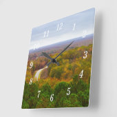 秋のドライブパノウォールクロック スクエア壁時計 (傾斜)