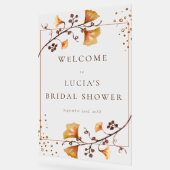 秋のドライリーフウォーターカラーブライダルシャワー アクリルサイン (傾斜)