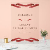 秋のドライリーフウォーターカラーブライダルシャワー アクリルサイン (ウェディング)