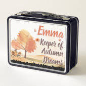 秋のドリーマーランチ – 彼女の朝食の喜び メタルランチボックス (裏面)