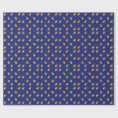 秋のドングリパターン ラッピングペーパー (フラット)