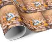 秋のドングリ付きリス ラッピングペーパー (ロールコーナー)