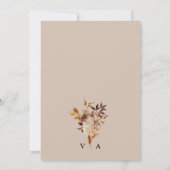 秋のナチュラルフラワーウェディング 招待状 (裏面)