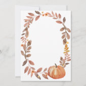 秋のナチュラルフラワー パンプキンベビーシャワー 招待状 (裏面)