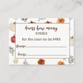 秋のナチュラル ブライダルシャワー 日付ゲーム 封入カード エンクロージャーカード (正面)