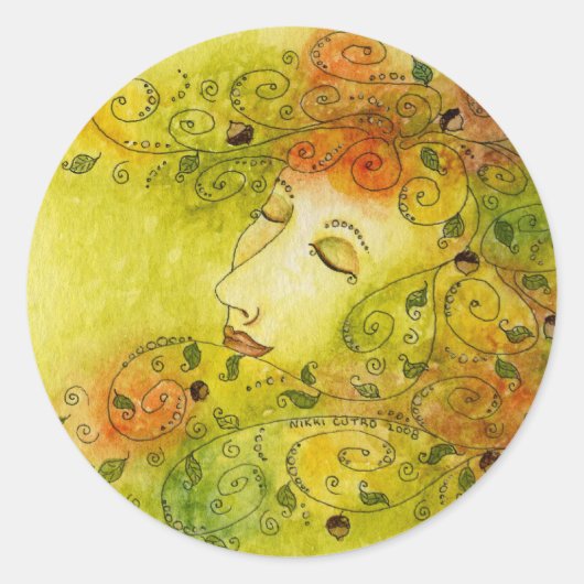 秋のニンフのシール ラウンドシール (正面)