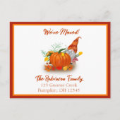 秋のノームとパンプキン 引越しました 案内ポストカード (正面)