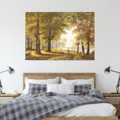 秋のハイカーのいる森の小道 キャンバスプリント (インサイチュ (寝室))