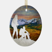 秋のハイキング セラミックオーナメント (右)