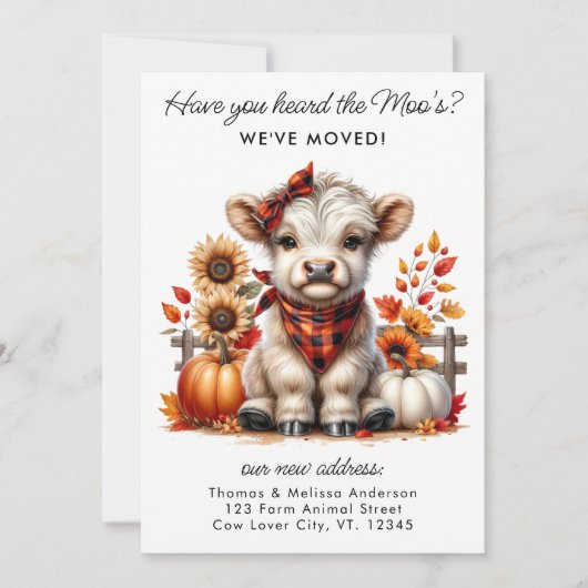 秋のハイランドカウニューアドレス引っ越しました移動 案内状 (正面)