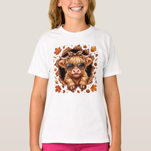 秋のハイランドカウ Tシャツ (正面)
