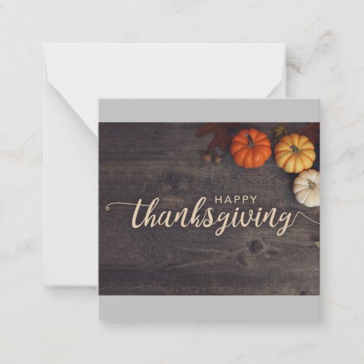 秋のハッピースカイサンクスギビングナチュラルリーフスカッシュ ノートカード (正面)