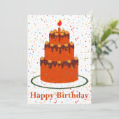 秋のハッピーバースデーグリーティングカード カード (スタンド正面)