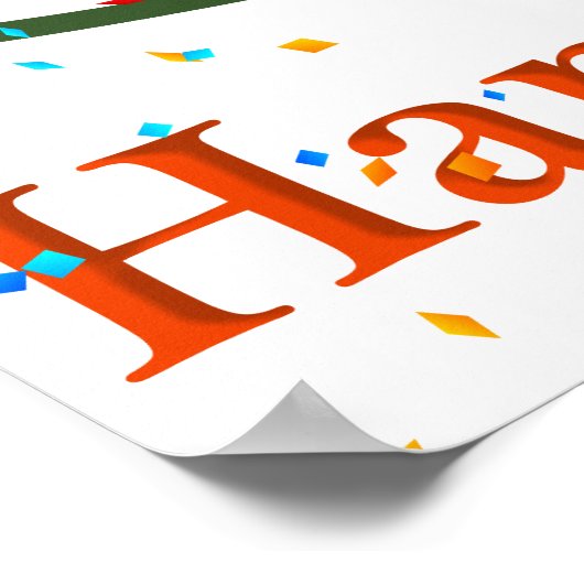 秋のハッピーバースデーポスター ポスター (角)