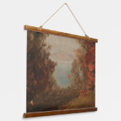 秋のハドソンやメイン1860アートのウッドランドシーン 吊り下げ型タペストリー (傾斜あり)