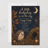 秋のハリネズミのベビーシャワー 招待状 (正面)