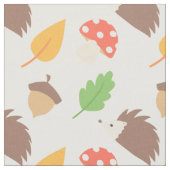 秋のハリネズミパターン ファブリック (クローズアップ)