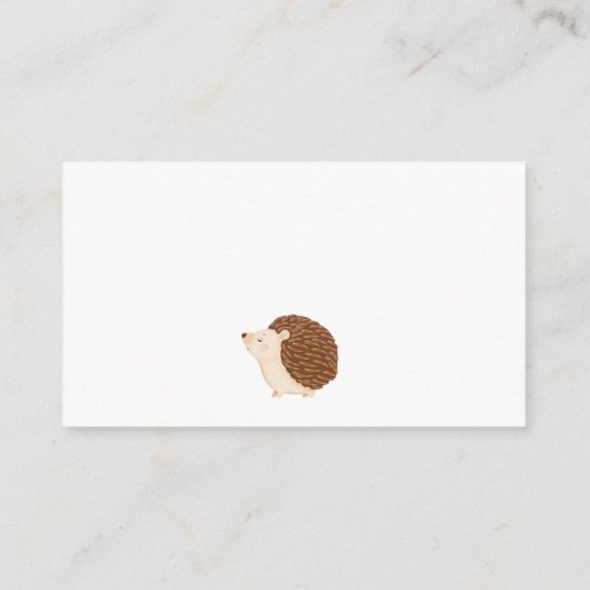 秋のハリネズミ赤ちゃんシャワーブックリクエスト エンクロージャーカード (裏面)