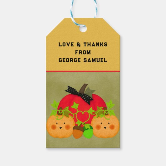 秋のハロウィン ブライダルシャワーのギフトタグ ギフトタグ (正面)