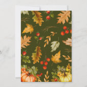 秋のハローベビーカボチャ葉ベビーシャワー 招待状 (裏面)